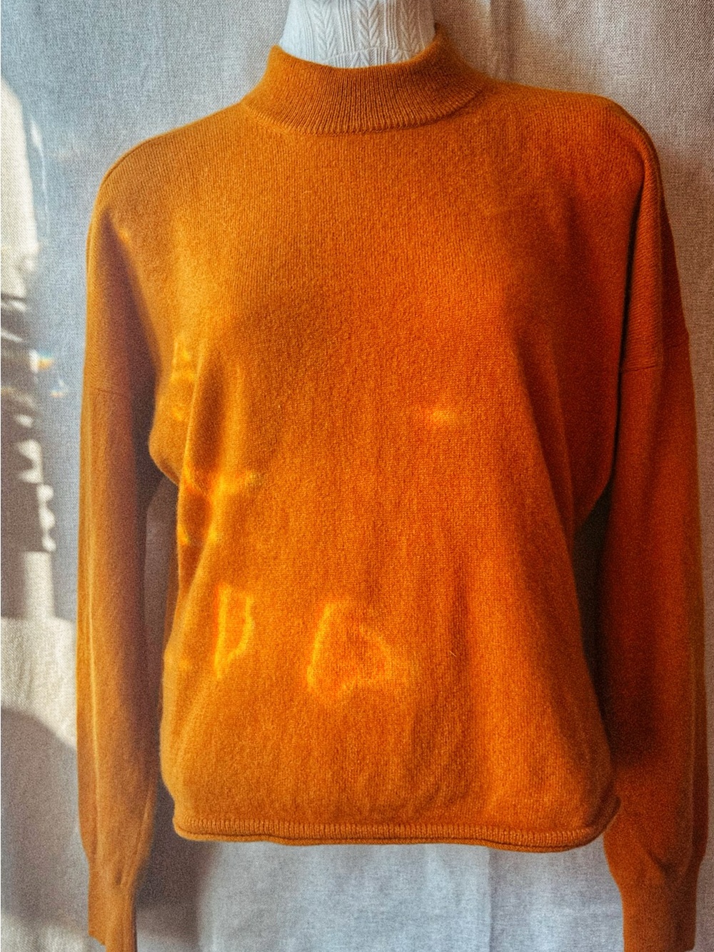 🧡 Madewell 100% Cashmere Harvest Glow Mock Neck Sweater M